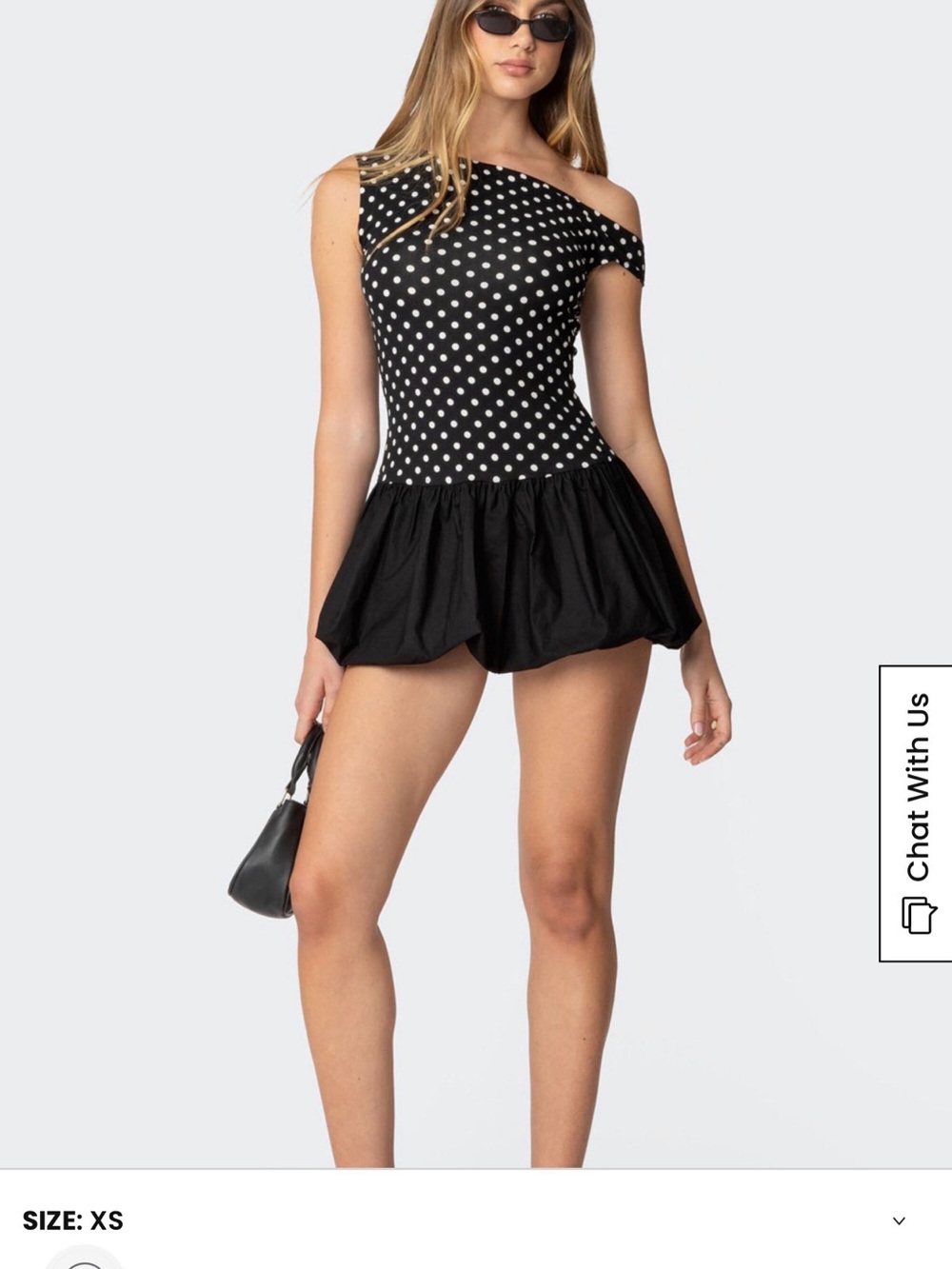 Edikted polka dot asymmetric mini dress